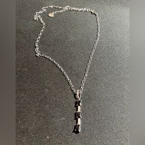 Necklace Black Onyx CZ on Hematite